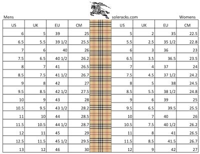 burberry shoes on feet|Burberry shoe size chart.